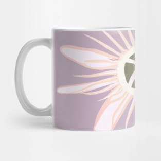 White Blossoms on a Purple Background Mug